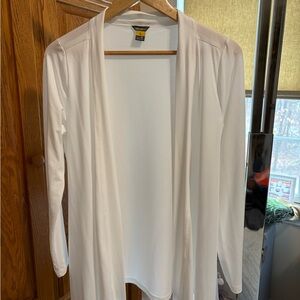Eddie Bauer White Women's Top with Gold Label Accent